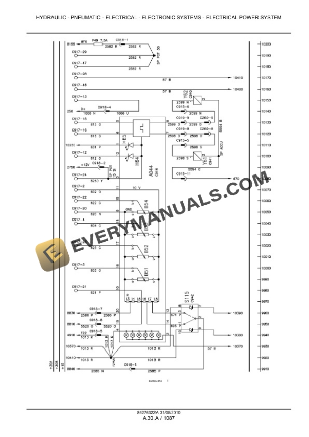 Case Maxxum 100, 110, 115, 120, 125, 130, 140 Tractor with, without Multicontroller Service Manual 84406956-5