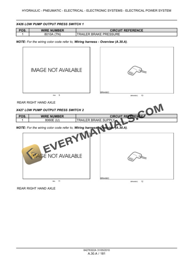 Case Maxxum 100, 110, 115, 120, 125, 130, 140 Tractor with, without Multicontroller Service Manual 84406957-3