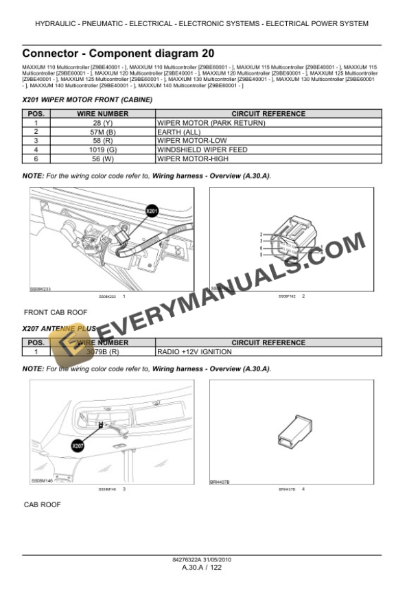Case Maxxum 100, 110 Multicontroller, 110, 115 Multicontroller, 115, 120 Multicontroller, 120, 125 Multicontroller, 125, 130 Multicontroller, 130, 140 Multicontroller, 140 Tractor Service Manual 84276322A-3