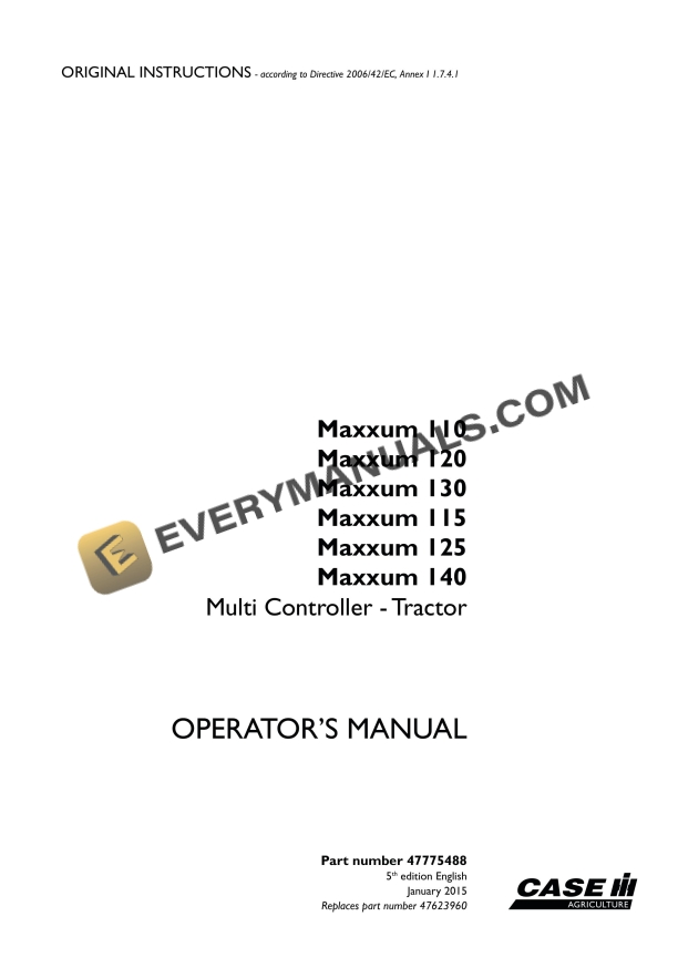 case maxxum 110 120 130 115 125 140 multi controller operator manual 47775488 1
