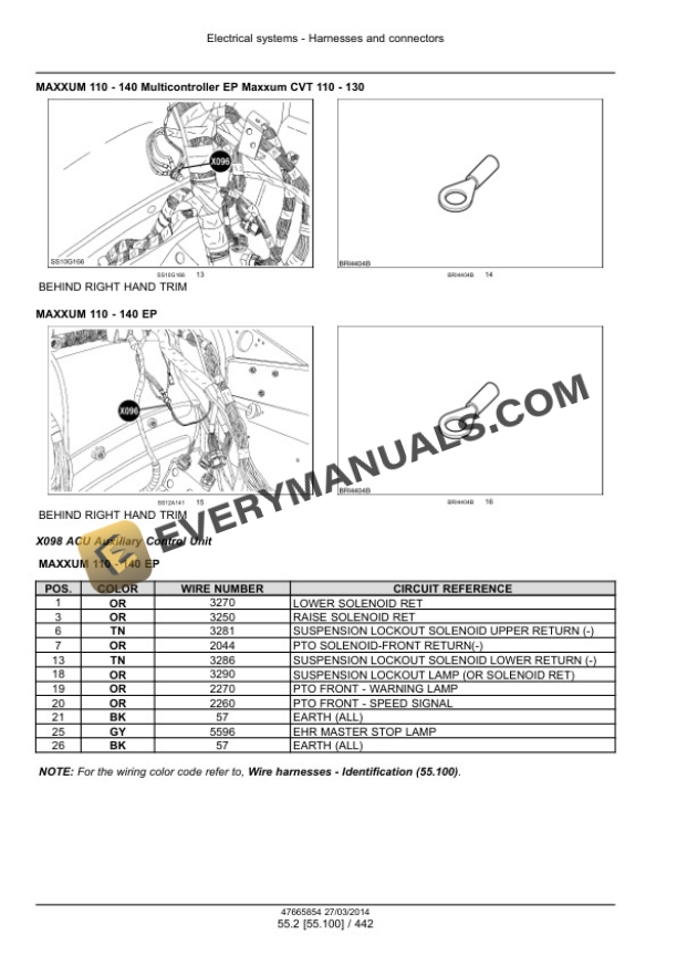 Case Maxxum 110 - 140 EP, 110 - 140 Multicontroller EP, CVT 110 Service Manual 47720785-2