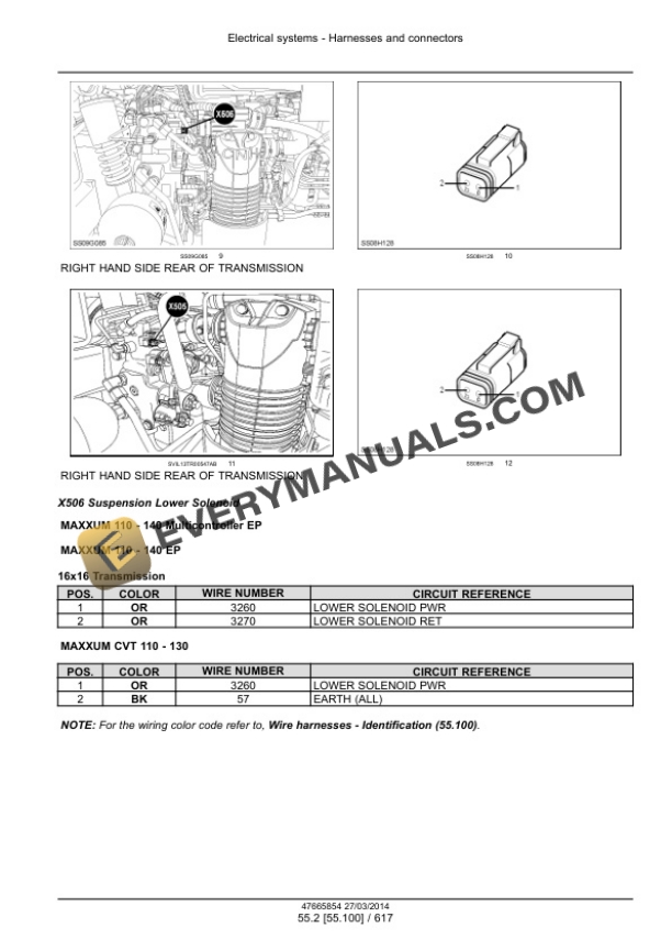 Case Maxxum 110 - 140 EP, 110 - 140 Multicontroller EP, CVT 110 Service Manual 47720785-4