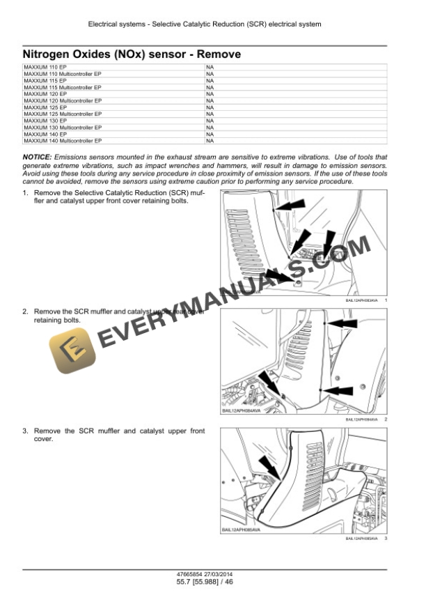 Case Maxxum 110 - 140 EP, 110 - 140 Multicontroller EP, CVT 110 Service Manual 47720786-3