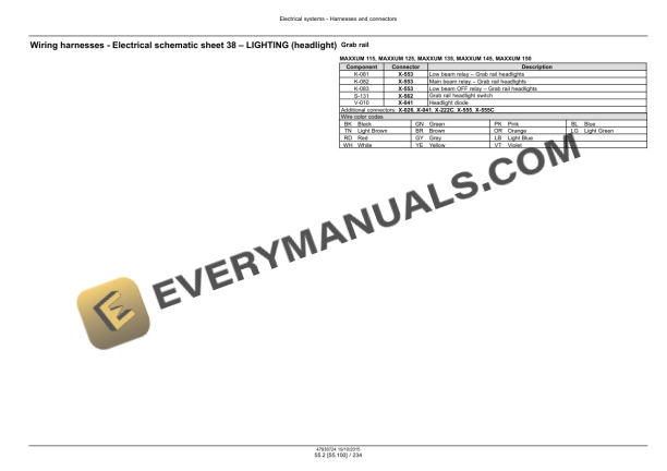 Case Maxxum 115-150, 115-150 Multicontroller, CVT 115 Service Manual 47951317-3