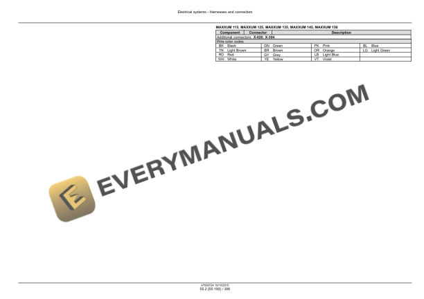Case Maxxum 115-150, 115-150 Multicontroller, CVT 115 Service Manual 47951317-5