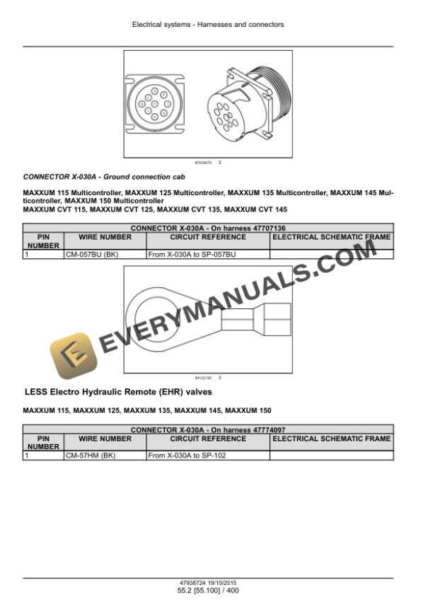 Case Maxxum 115-150, 115-150 Multicontroller, CVT 115 Service Manual 47951318-2