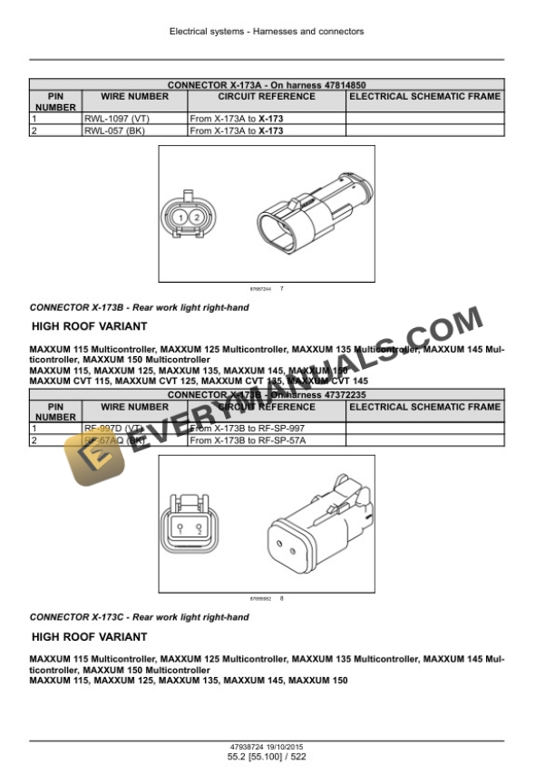 Case Maxxum 115-150, 115-150 Multicontroller, CVT 115 Service Manual 47951318-4