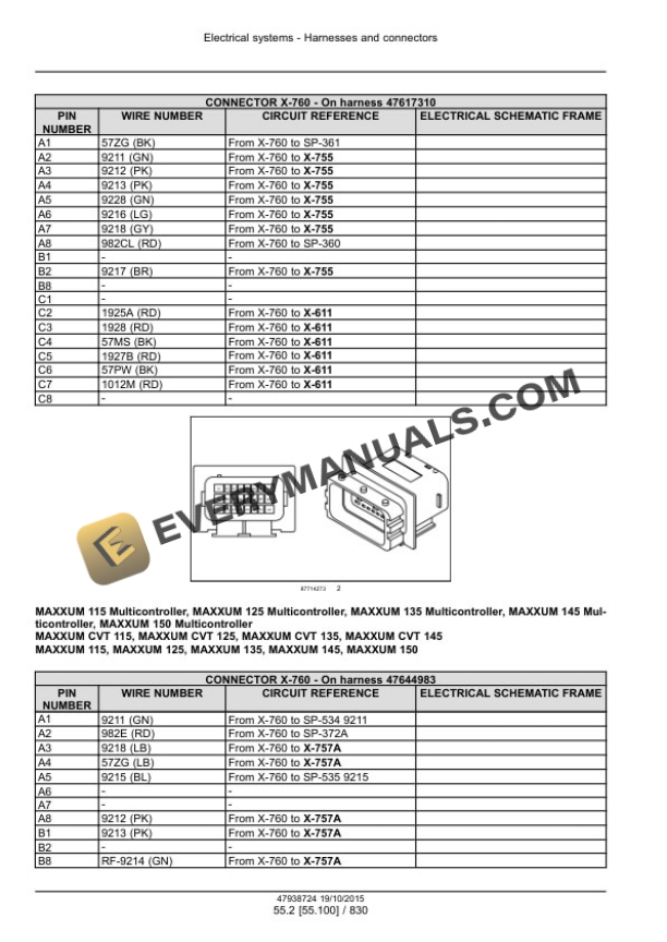 Case Maxxum 115-150, 115-150 Multicontroller, CVT 115 Service Manual 47951319-4