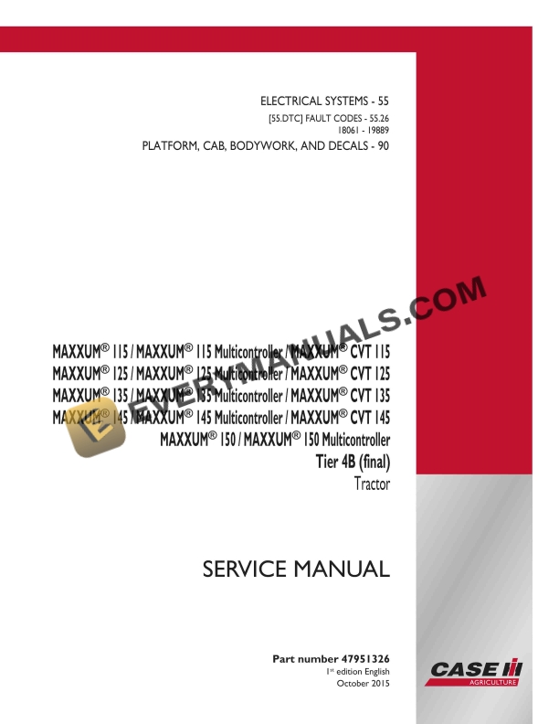 case maxxum 115 150 115 150 multicontroller cvt 115 service manual 47951326 1