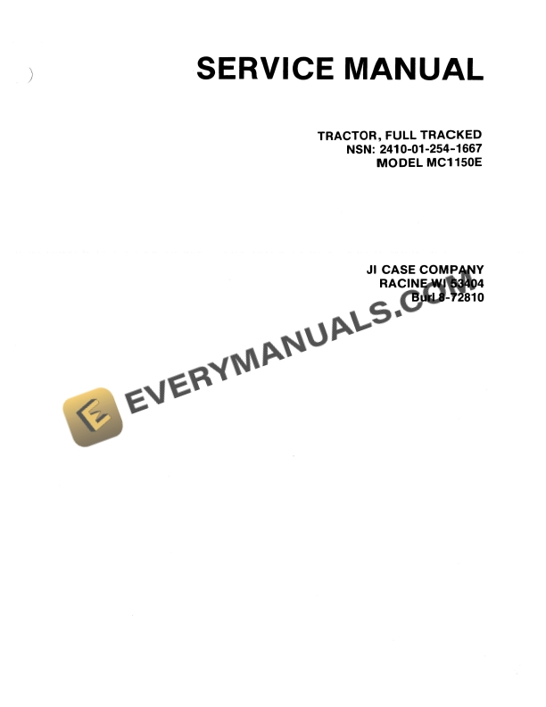 case mc1150e tractor full tracked service manual 8 72810 1