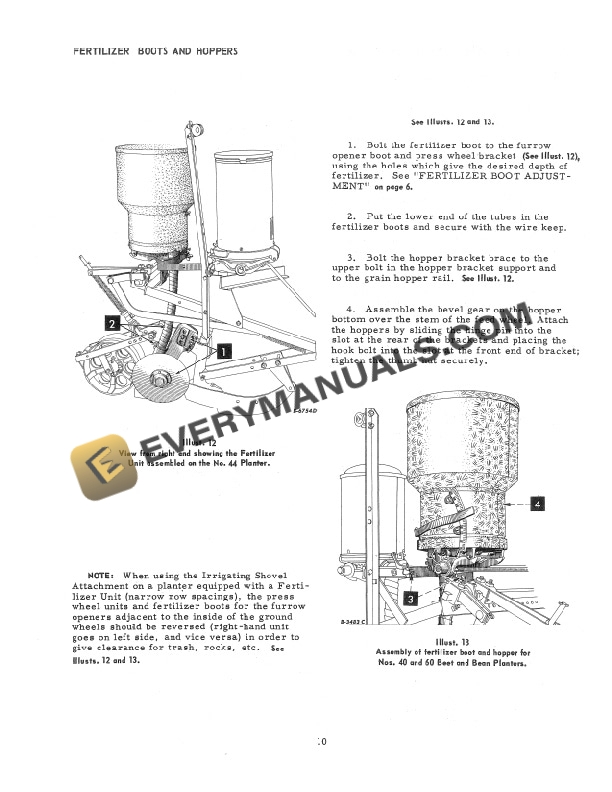 Case McCormick 40, 41, 42, 43, 44, 45A, 60 Tractor Planter and Drill Fertilizer Unit Operator Manual 1007190R7-5