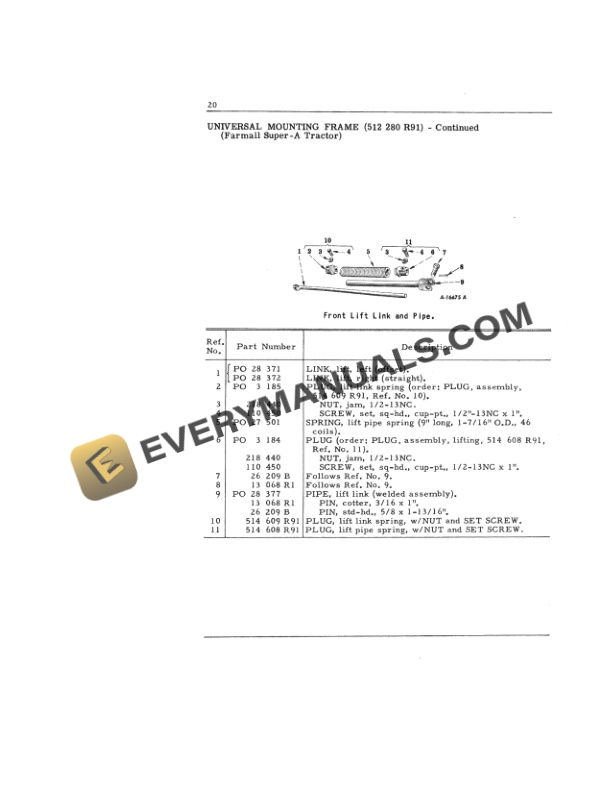 Case McCormick A-Cub 33 Bean Harvester for use with Farmall Cub and Super Owner Manual 1006826R2-5