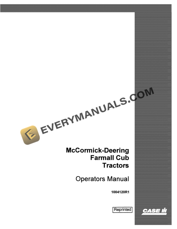 case mccormick deering farmall cub tractor operator manual 1004120r1 1