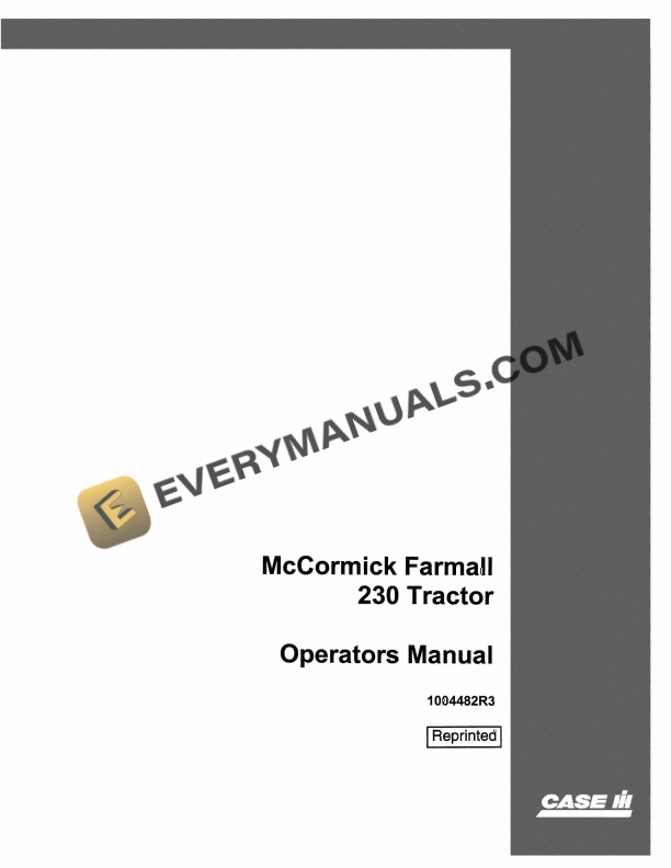 case mccormick farmall 230 tractor operator manual 1004482r3 1