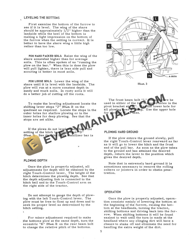 Case McCormick No 101 Moldboard Plow Operator Manual 1005932R1-4