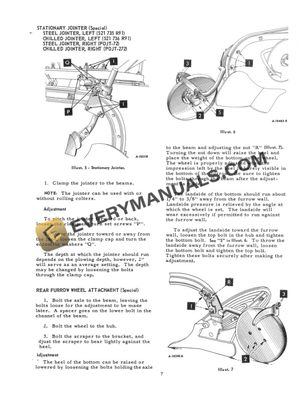Case McCormick No 101 Moldboard Plow Operator Manual 1005932R1-5