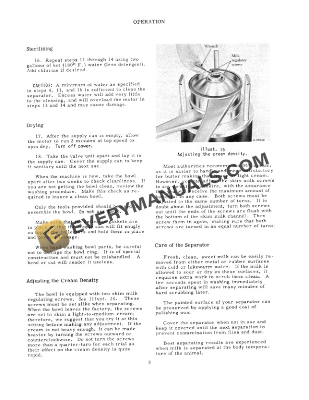 Case McCormick No 3-G Power Washing Cream Separator Operator Manual 1009826R5-4