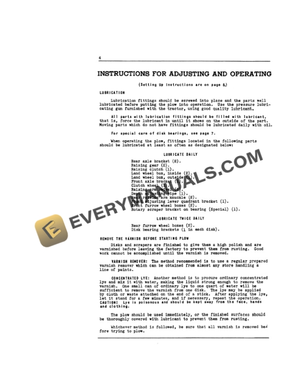 Case McCormick No 98 Tractor Disk Plow Operator Manual 1010130R2-2