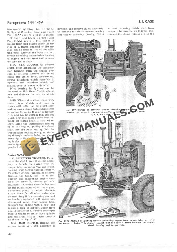 Case Model C, D, L, LA, R, S, V, VA Tractor Service Manual-3