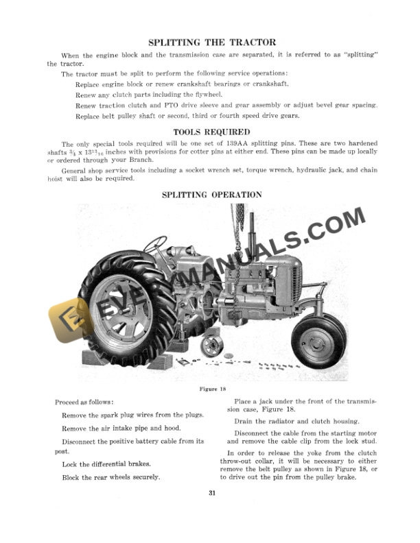 Case Model D Series Tractor Live Power Take-Off Eagle Hitch 5652-3