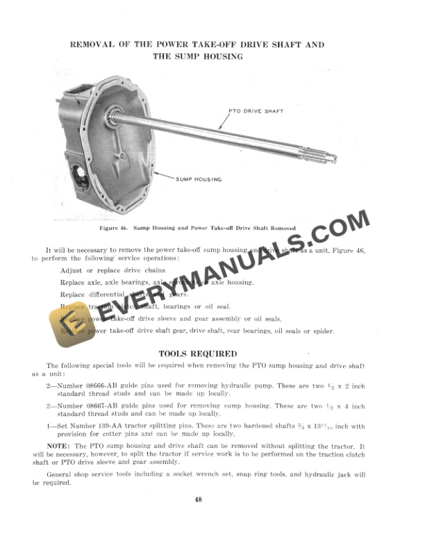 Case Model D Series Tractor Live Power Take-Off Eagle Hitch 5652-4