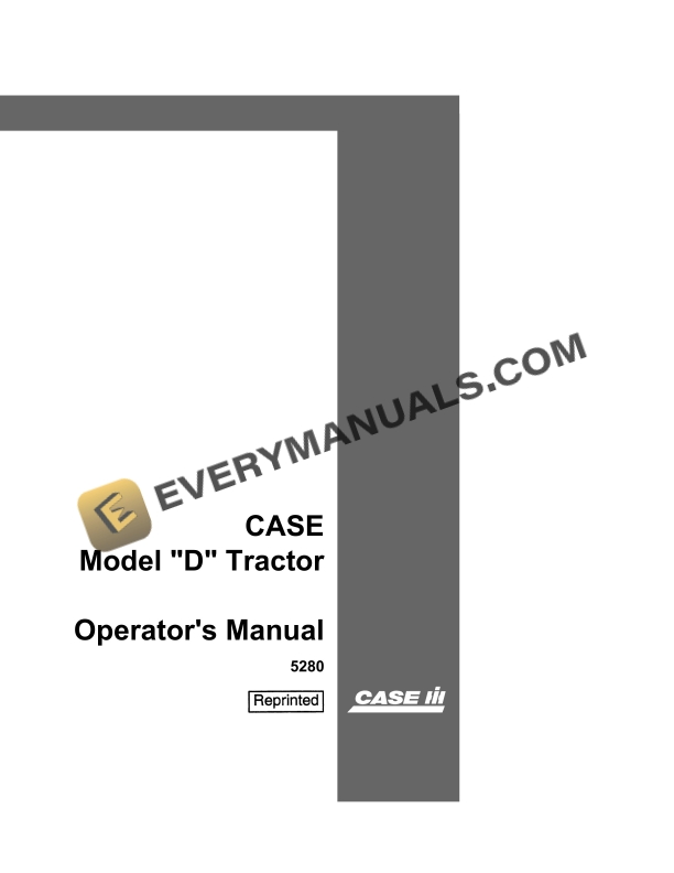 Case Model D Tractor Operator Manual 5280 PDF 1 case model d tractor operator manual 5280 1