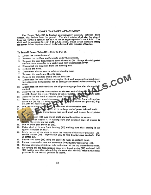 Case Model D Tractor Operator Manual 5280-5