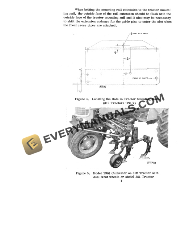 Case Model T320, T321, T322, T340, T341, T342 Cultivator on 312 Tractor With Dual or Single Front Wheel and 351 Tractor Instruction For Setting Up and Operating 9-82141-3