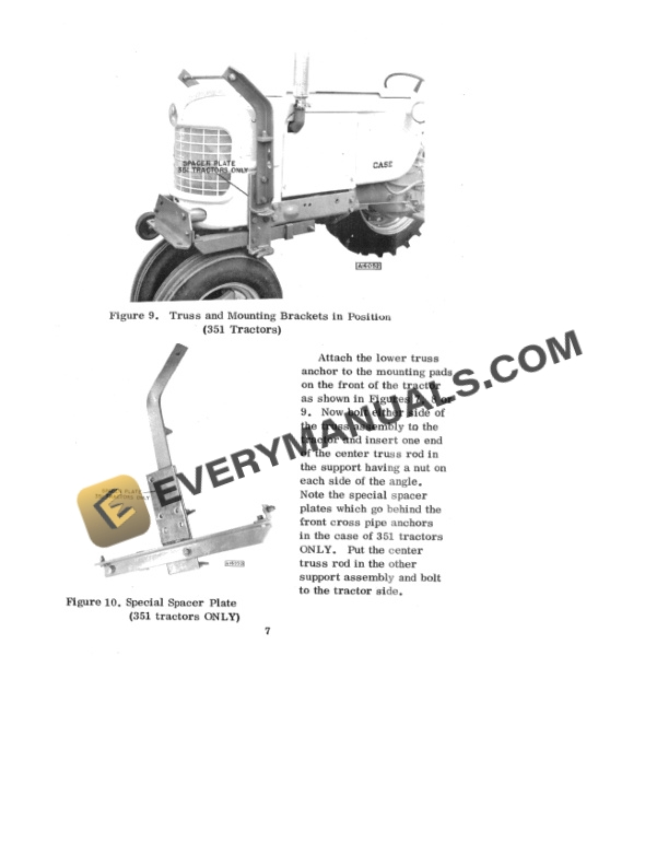 Case Model T320, T321, T322, T340, T341, T342 Cultivator on 312 Tractor With Dual or Single Front Wheel and 351 Tractor Instruction For Setting Up and Operating 9-82141-4