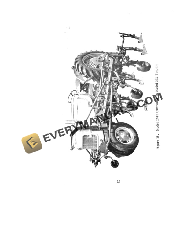 Case Model T320, T321, T322, T340, T341, T342 Cultivator on 312 Tractor With Dual or Single Front Wheel and 351 Tractor Instruction For Setting Up and Operating 9-82141-5