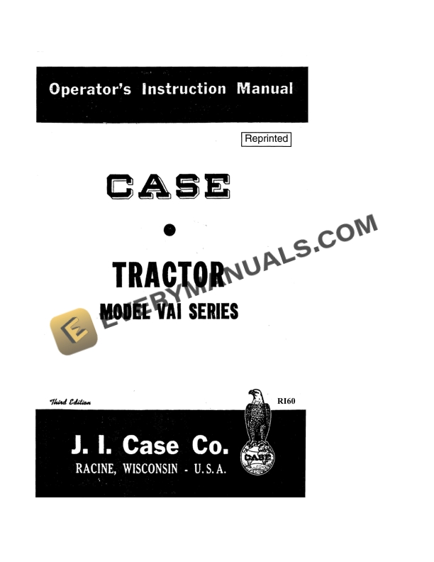 case model vai series tractor operator instruction manual ri 60 1
