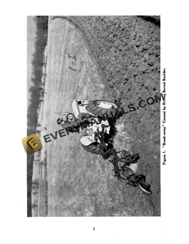 Case Mounted Break-Away Plow For Eagle Hitch Tractor Models E2OR, E22R, E24R Operator Manual RI-217-2