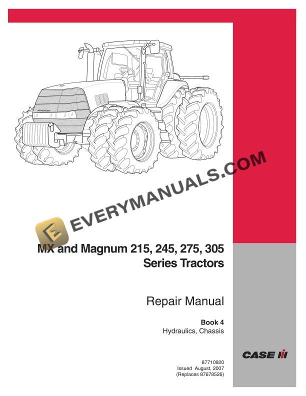 case mx and magnum 215 245 275 305 series tractor repair manual 87710920 1