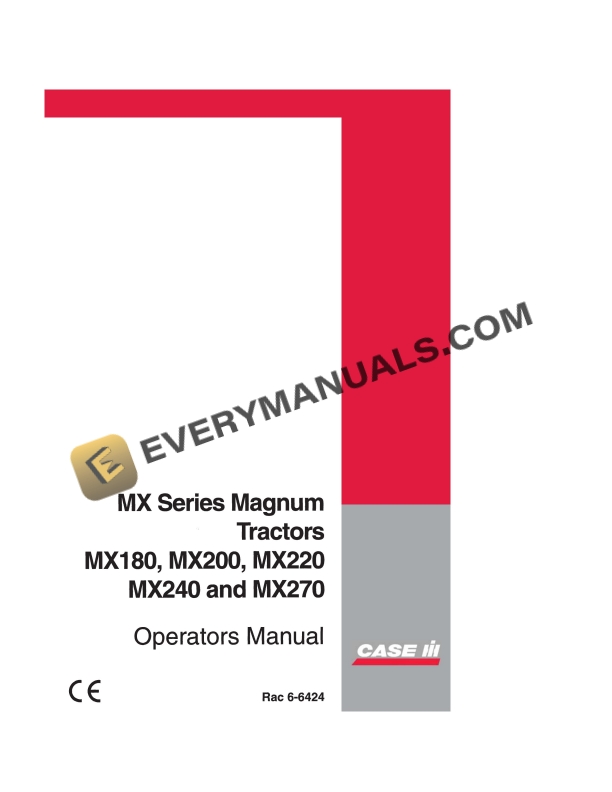 case mx series magnum tractors mx180 mx200 mx220 mx240 mx270 operator manual 6 6424 1