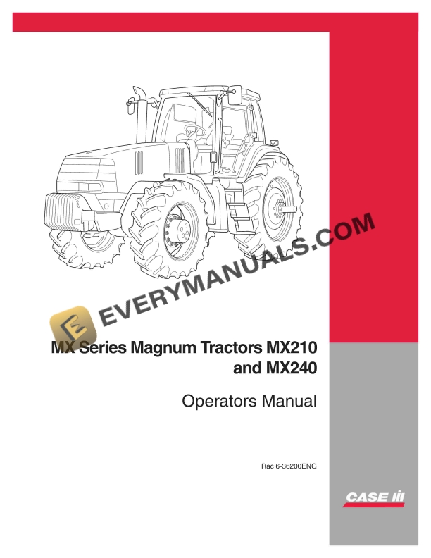 case mx series magnum tractors mx210 mx240 operator manual 6 36200 1