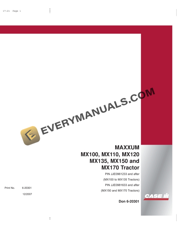 Case MX100, MX110, MX120, MX135, MX150, MX170 Tractor Operator Manual 6-20301 PDF 2 case mx100 mx110 mx120 mx135 mx150 mx170 tractor operator manual 6 20301 1