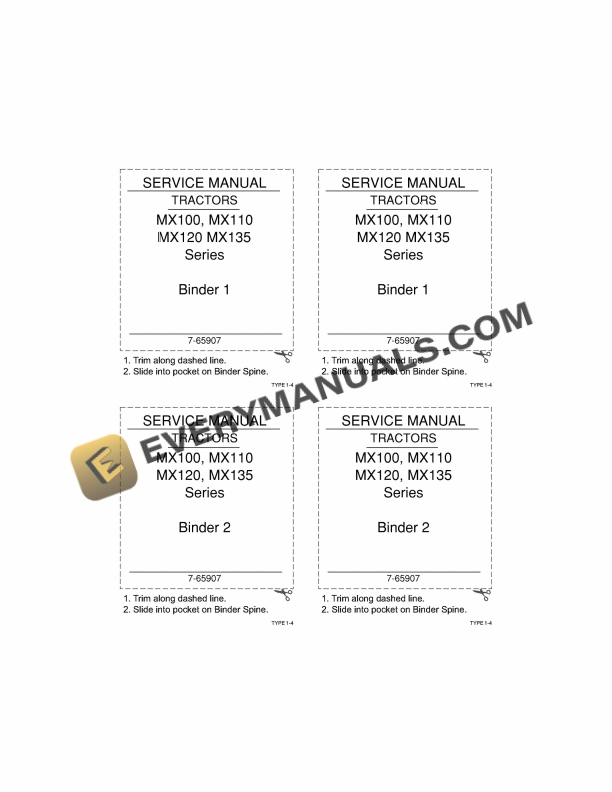 case mx100 mx110 mx120 mx135 tractor service manual 7 65907 1