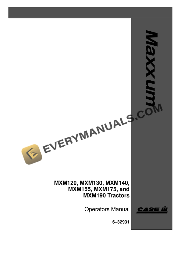 case mxm120 mxm130 mxm140 mxm155 mxm175 mxm190 tractor operator manual 6 32931 1
