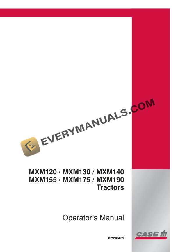 case mxm120 mxm130 mxm140 mxm155 mxm175 mxm190 tractor operator manual 82998429 1