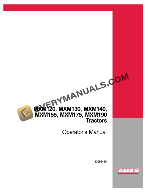 Case MXM120, MXM130, MXM140, MXM155, MXM175, MXM190 Tractor Operator Manual 82998430 PDF 2 case mxm120 mxm130 mxm140 mxm155 mxm175 mxm190 tractor operator manual 82998430 1