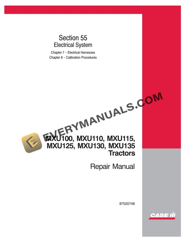 case mxu100 mxu110 mxu115 mxu125 mxu135 tractor repair manual 87520748 1