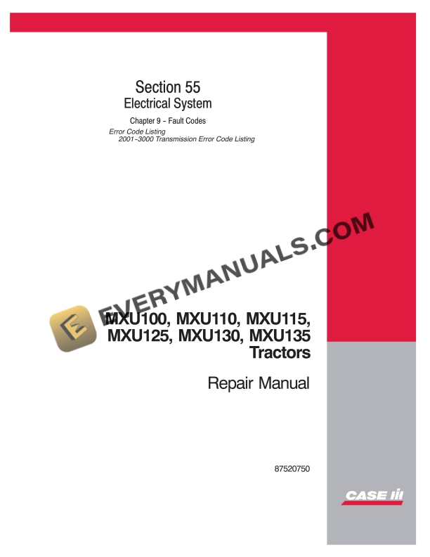 case mxu100 mxu110 mxu115 mxu125 mxu135 tractor repair manual 87520750 1