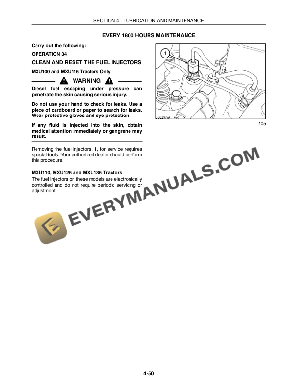 Case MXU100, MXU110, MXU115, MXU125, MXU135 Tractors Limited Model Operator Manual 82999248-5