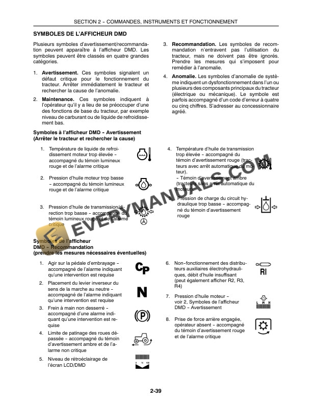 Case MXU100, MXU110, MXU115, MXU125, MXU135 Tractors Limited Model Operator Manual 82999250 FR-2