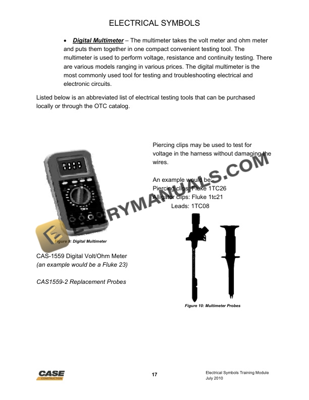 Case N Series Loader Backhoe Electrical Symbols Service Training-3