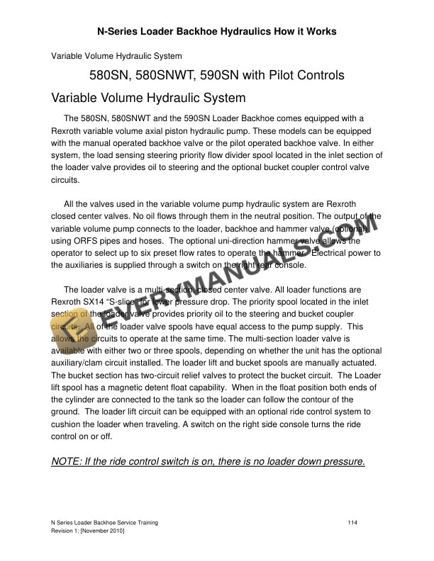 Case N Series Loader Backhoe Hydraulic System Service Training-5