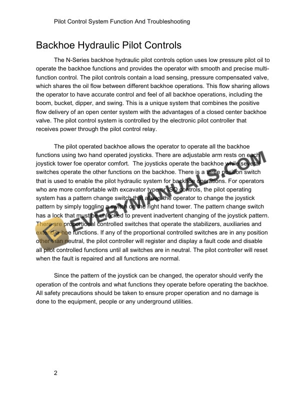 Case N Series Loader Backhoe Pilot Control System Service Training-2