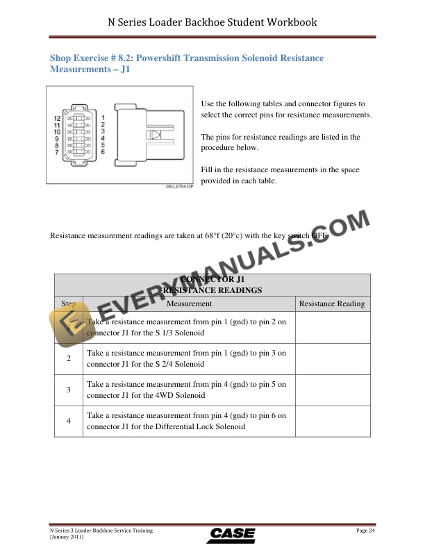 Case N Series Loader Backhoe Student Workbook Service Training-4