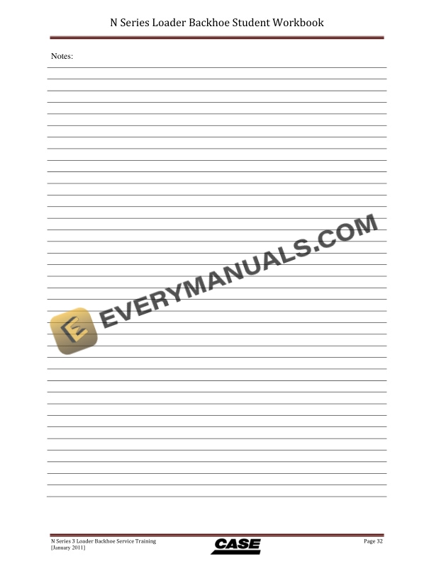 Case N Series Loader Backhoe Student Workbook Service Training-5