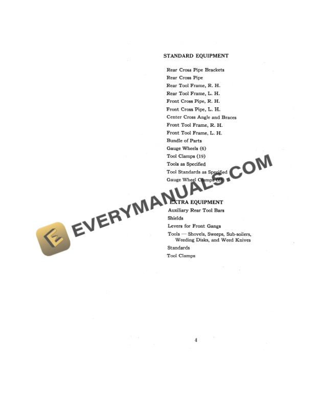 Case Narrow Row Cultivator for Model DC and SC Tractor Operator Manual DB-1415-3